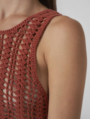 AISHA Hand-crochet tunic brick