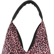 Pink Animal Print Boho Leather Bag