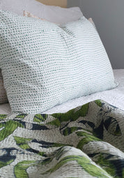 Āsima  |  Green Kantha Stitch Cushion