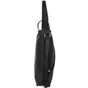 Black Leather Convertible Tote Backpack