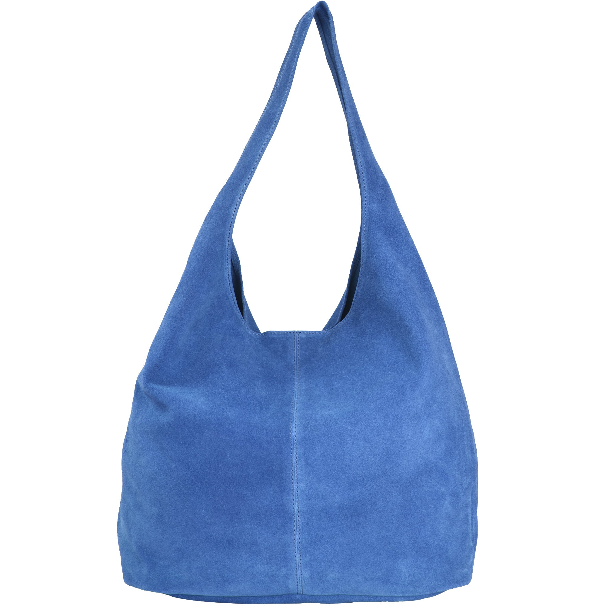 Cornflower Blue Suede Leather Hobo Boho Shoulder Bag