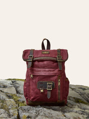 Burgundy Waxed Cotton Mini Bali Backpack