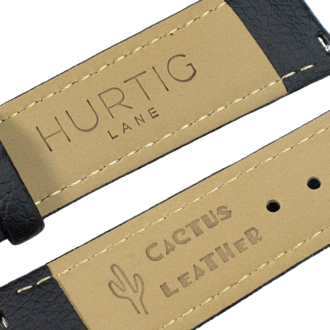 Black and Silver Cactus Leather Strap