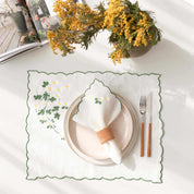 Daisy Embroidery Linen Placemat (Set of 2)