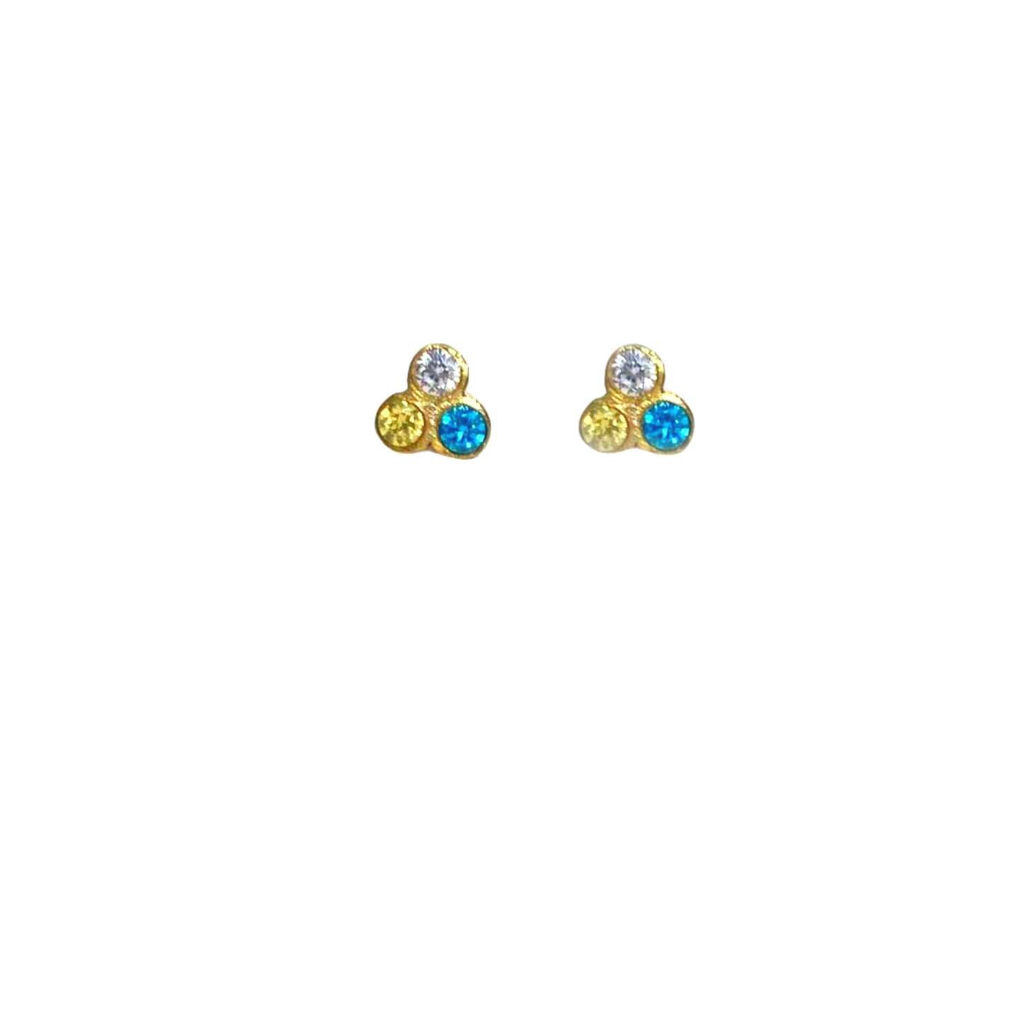Disco Dots Tiny Trio Stud Earrings