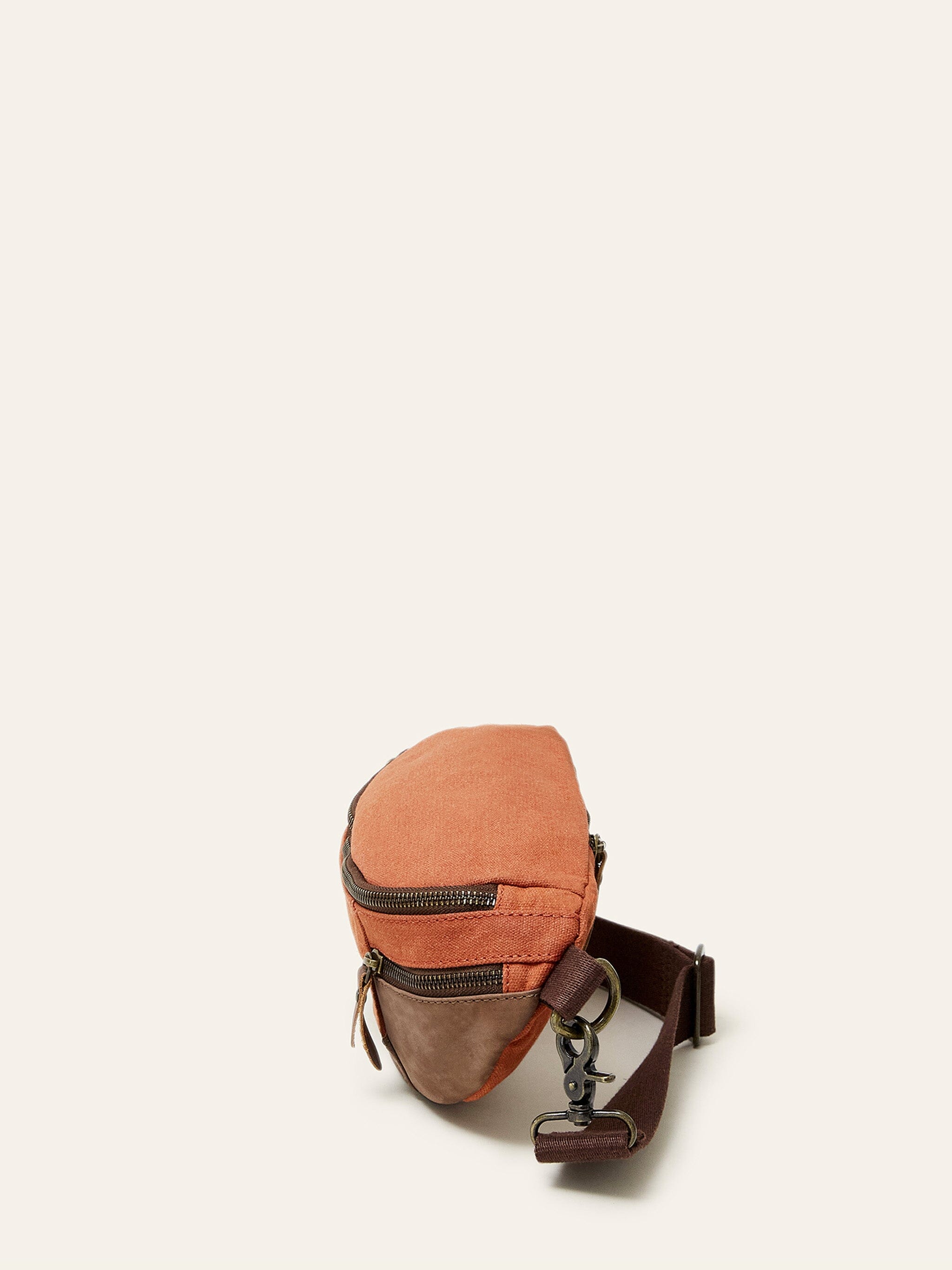 Dusty Orange Johari  Waxed Cotton Bum Bag