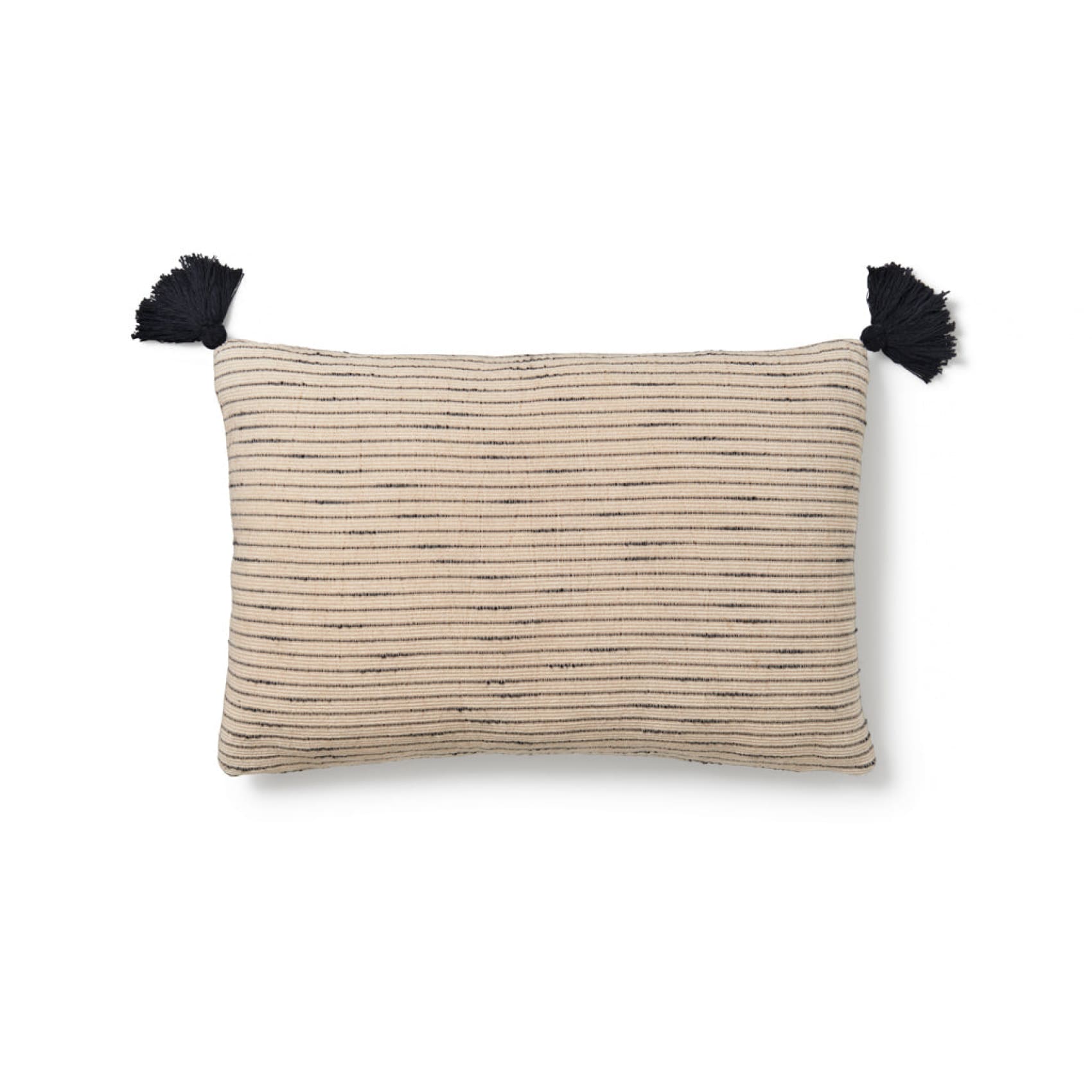 Elif Striped Organic Cotton Cushion Cover - Ink