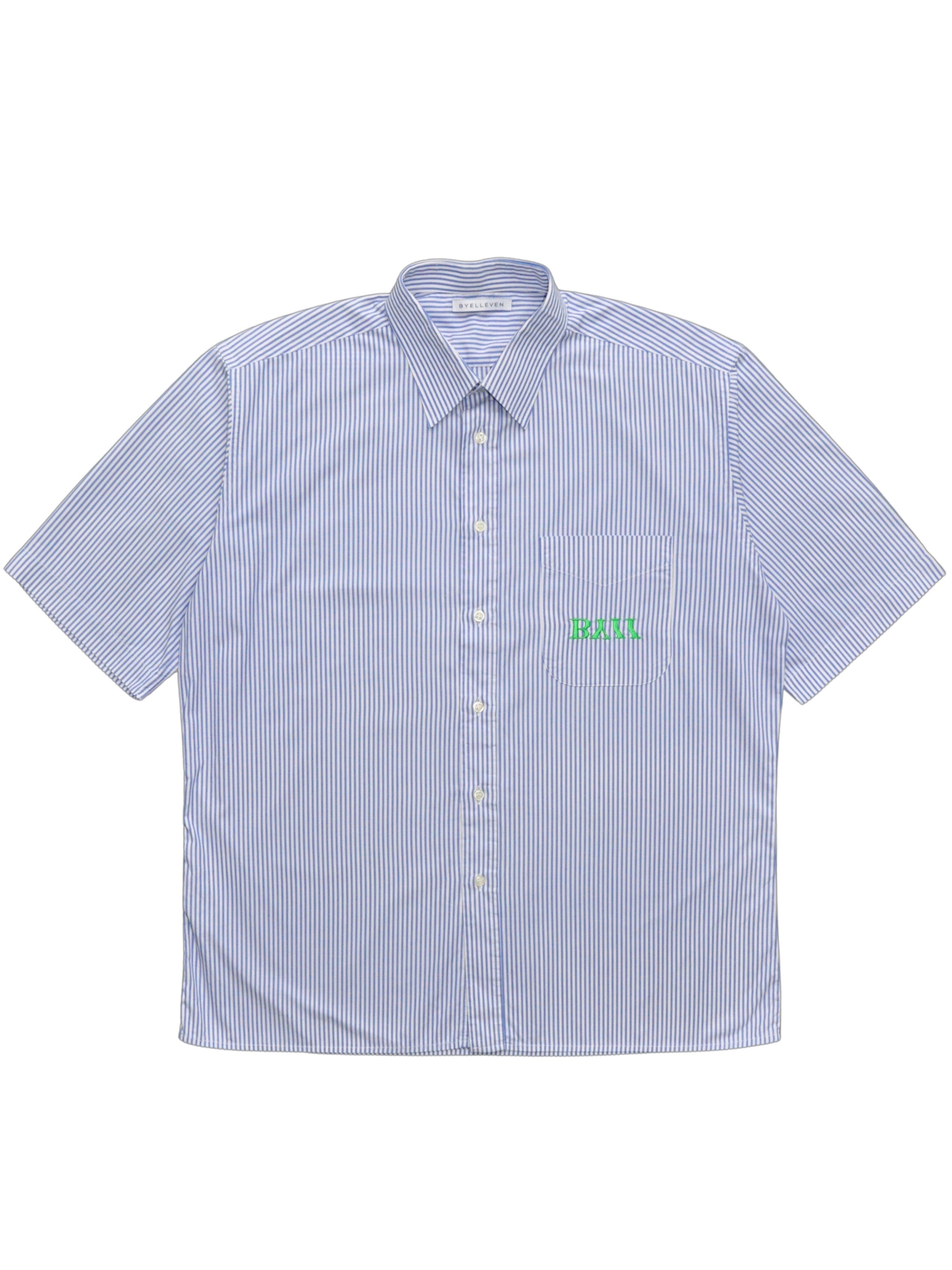 Reimagined Embroidered Logo Short Sleeve Shirt - Blue Stripe