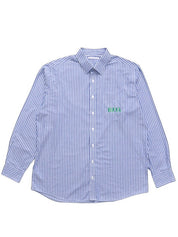 Reimagined Embroidered Logo Cotton Mix Shirt - Blue Stripe
