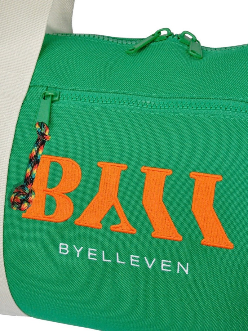 BY11 Embroidered Logo Holdall Bag - Green/Orange