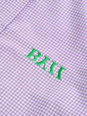 Reimagined Embroidered Logo Cotton Shirt - Lavender Houndstooth