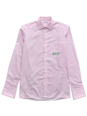Reimagined Embroidered Logo Cotton Shirt - Bright Pink Stripe