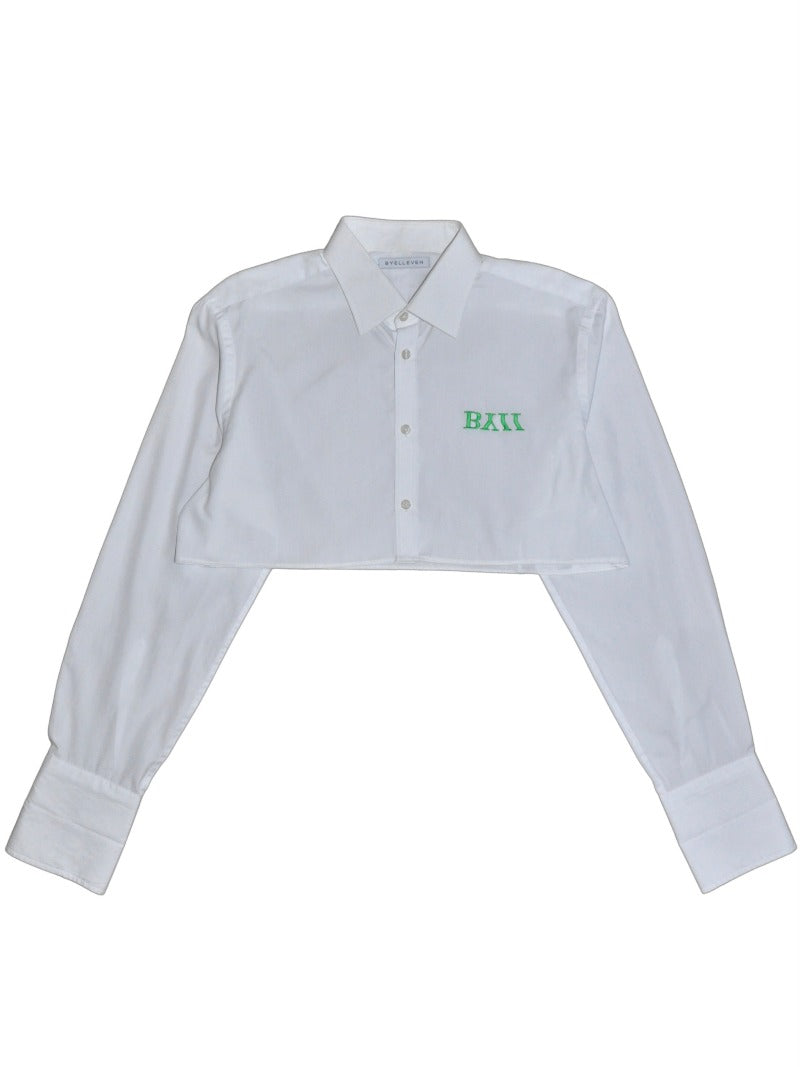 Reimagined Embroidered Logo Cotton Shirt - White
