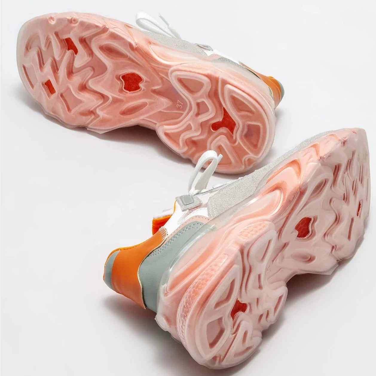 The Hybrid -  Orange & Gray Sneakers