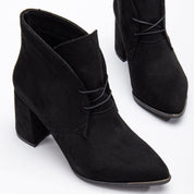 Glinda - Black Suede Lace Up Boots