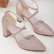 Sina - Rose Gold Glitter Wedding Shoes