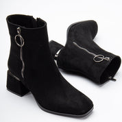 Esme - Black Suede Ankle Boots