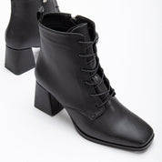Brigitte - Black Lace Up Boots