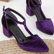 Anicette - Purple Velvet Heels