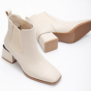 Delilah - Beige Ankle Boots