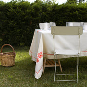 Anthozoa - Red Coral Embroidered Cotton Tablecloth