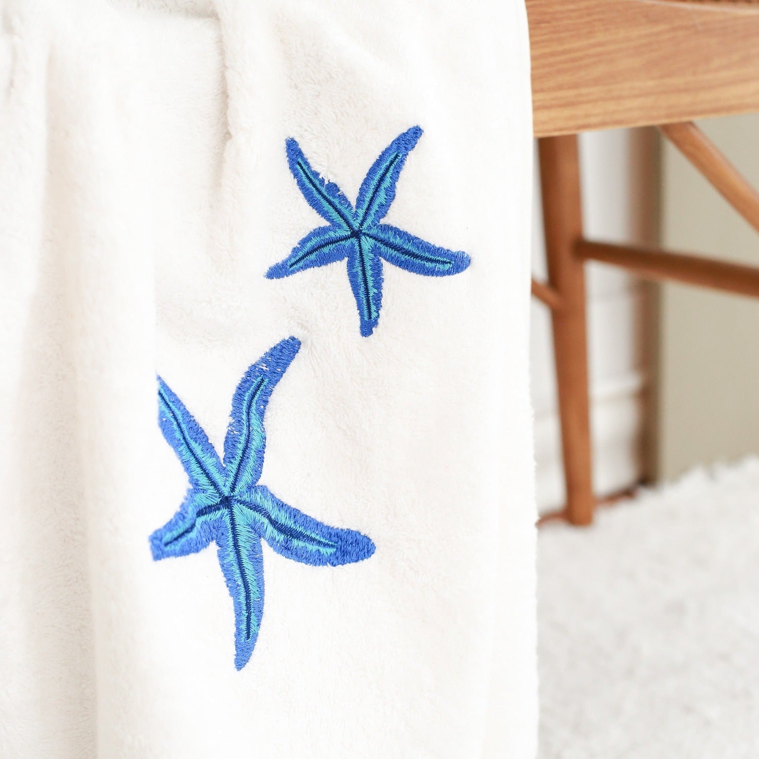 Starfish Embroidered Hand Towel