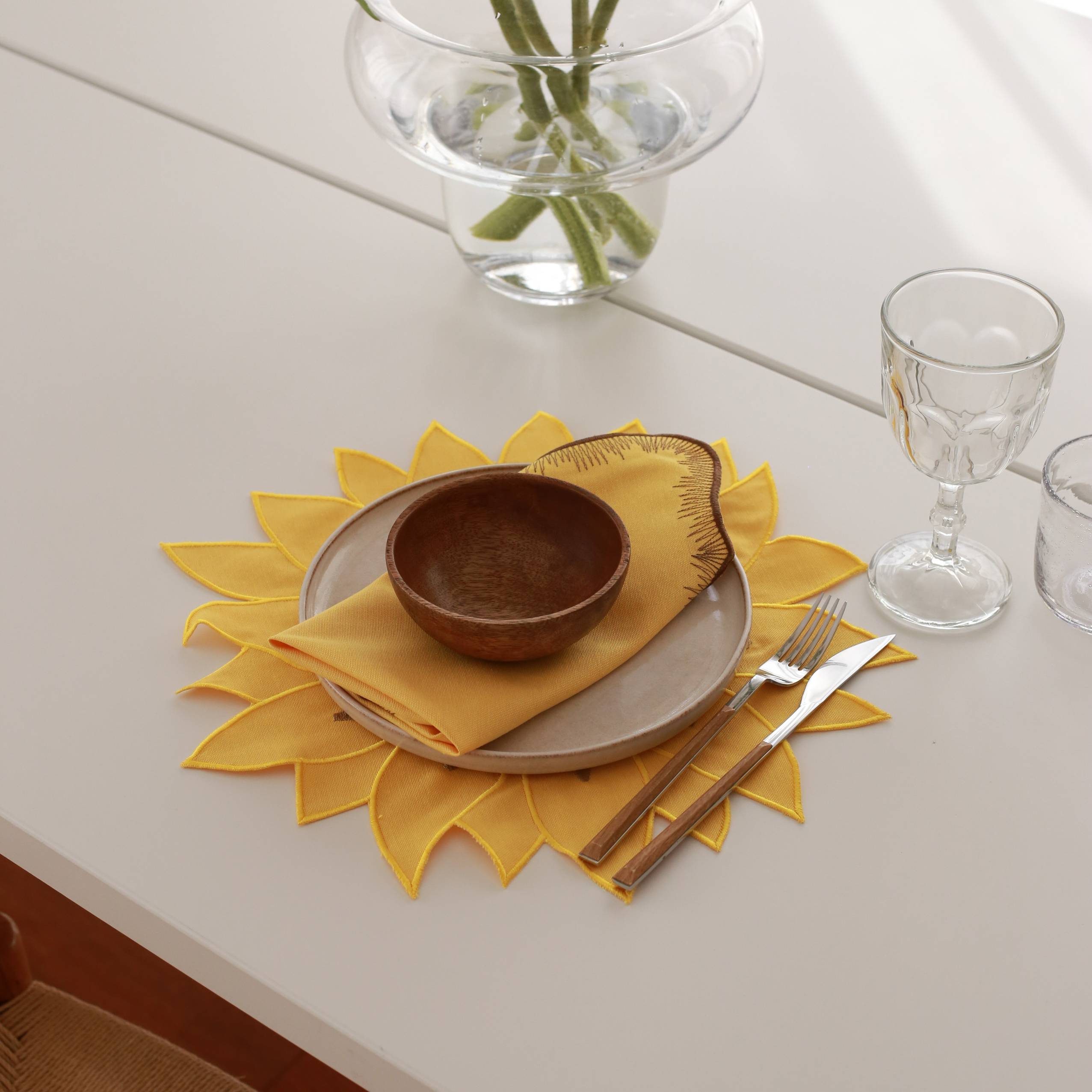 Helianthus Yellow Cotton Napkin (Set of 2)