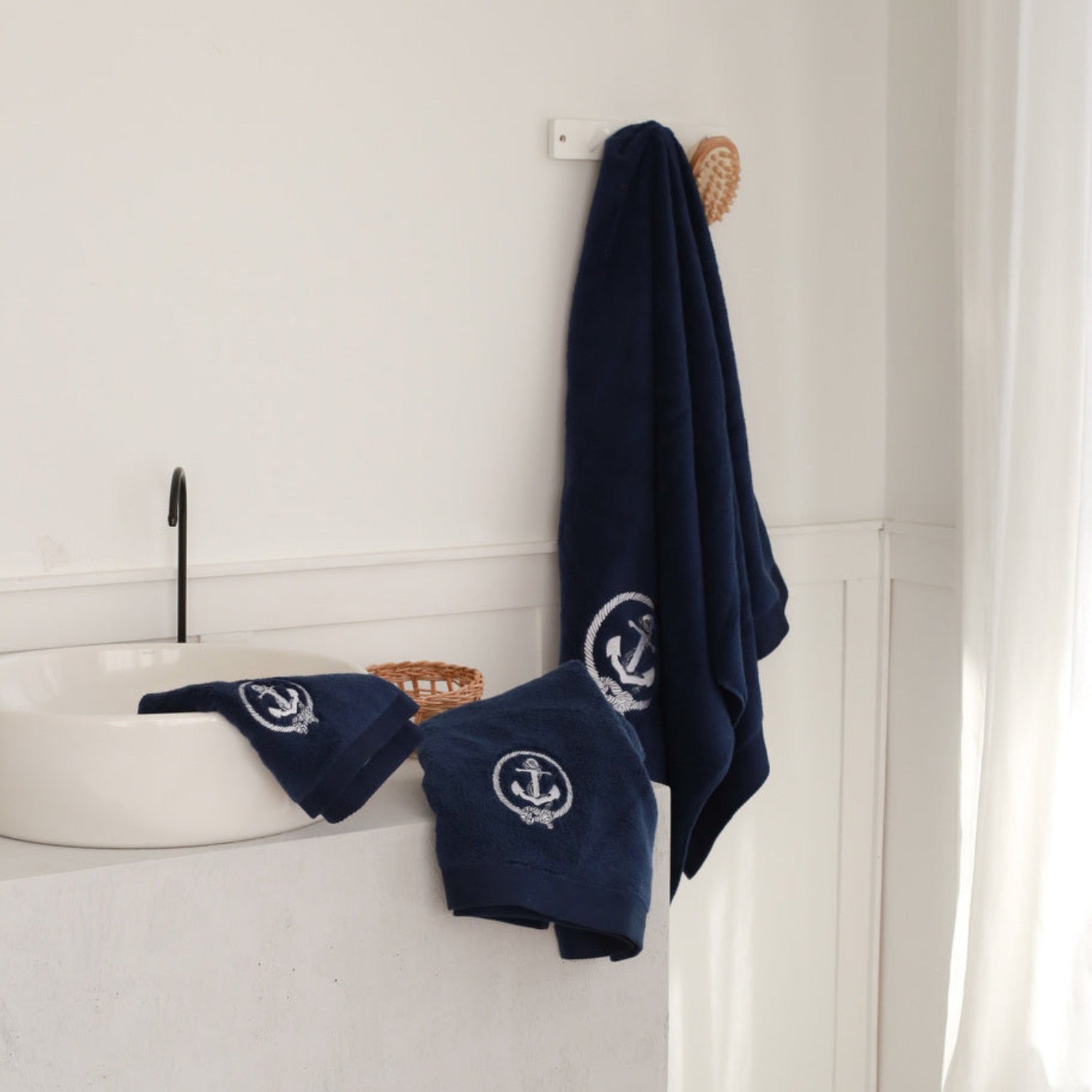 Anchor Embroidery Bath Towel