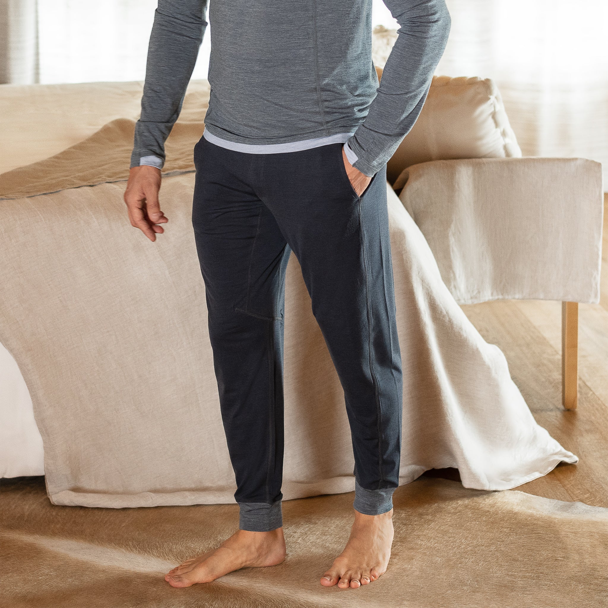 Man's thermal pyjama with cuffs in cotton - M01-IM1551M0100-BD002