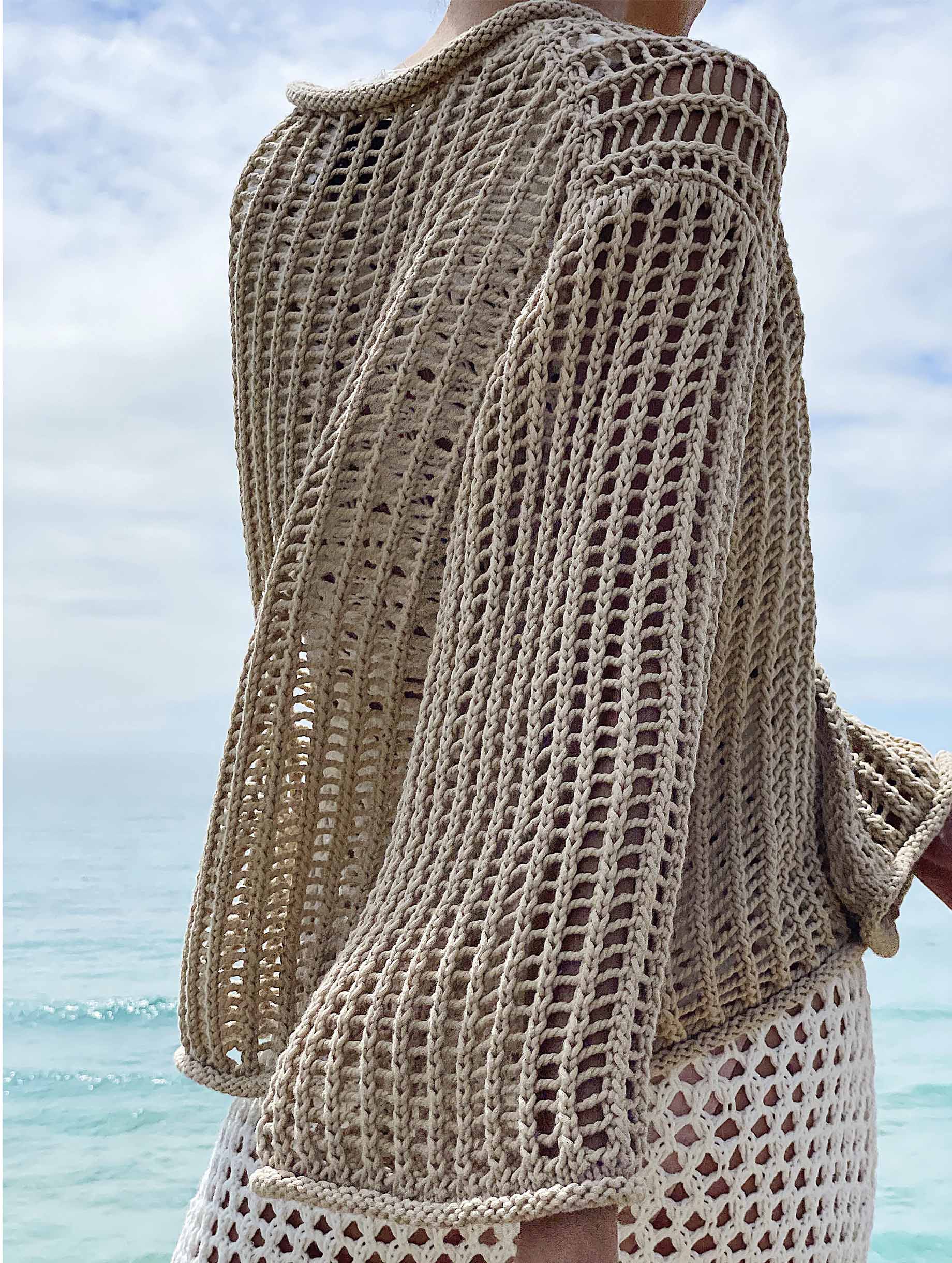 LEILA Open-knit sweater beige