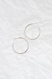 Silver Large Delicate Hoop Earrings