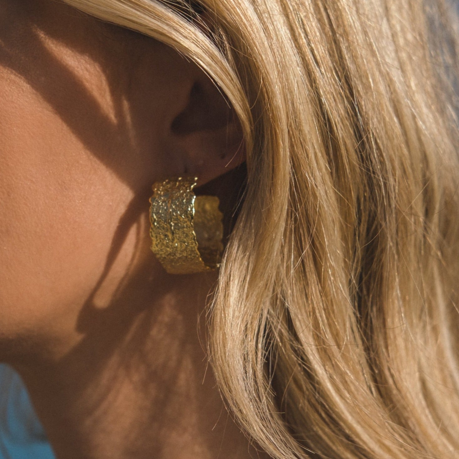 Lava Hoop Earrings- Gold