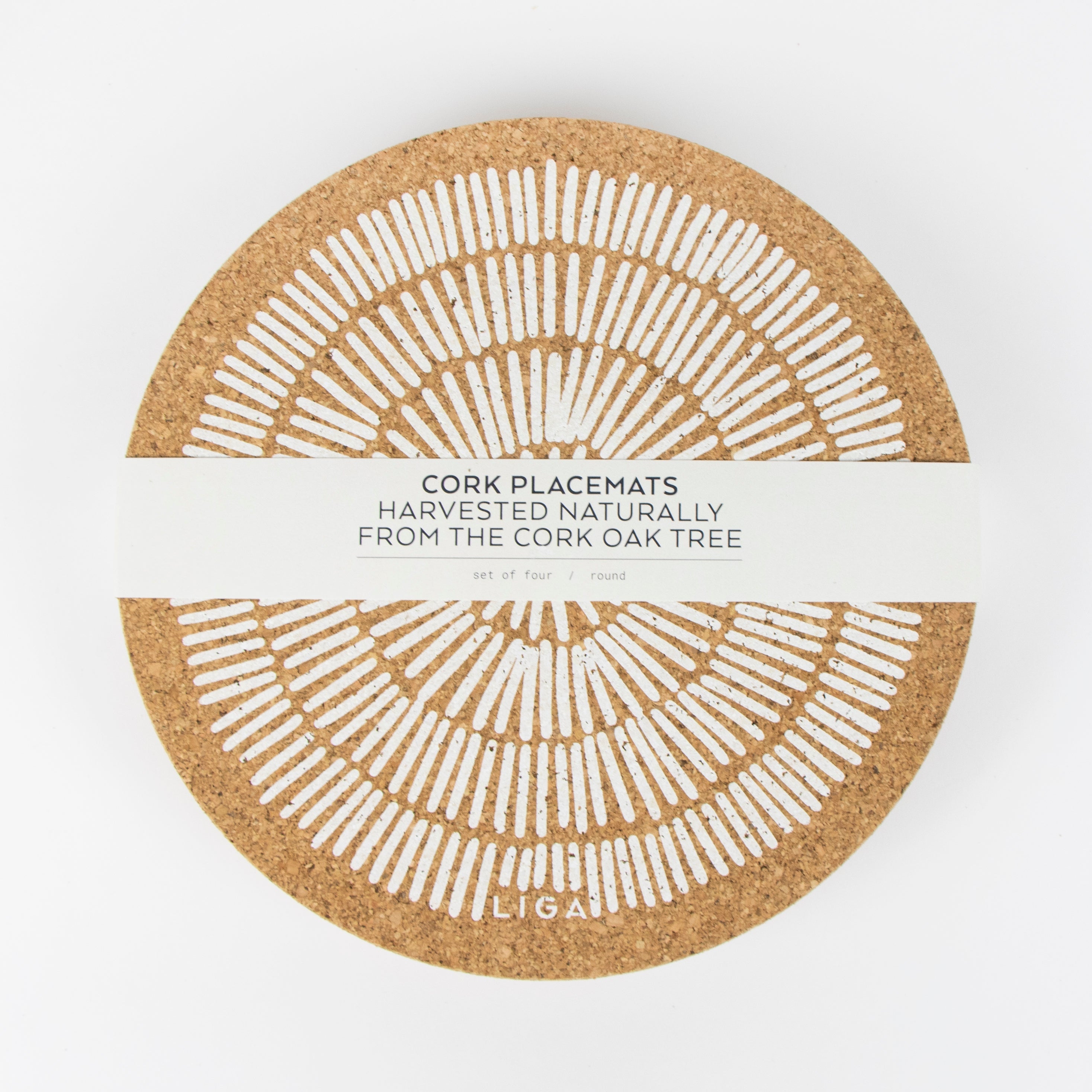Cork Placemats | Sandy Lines White