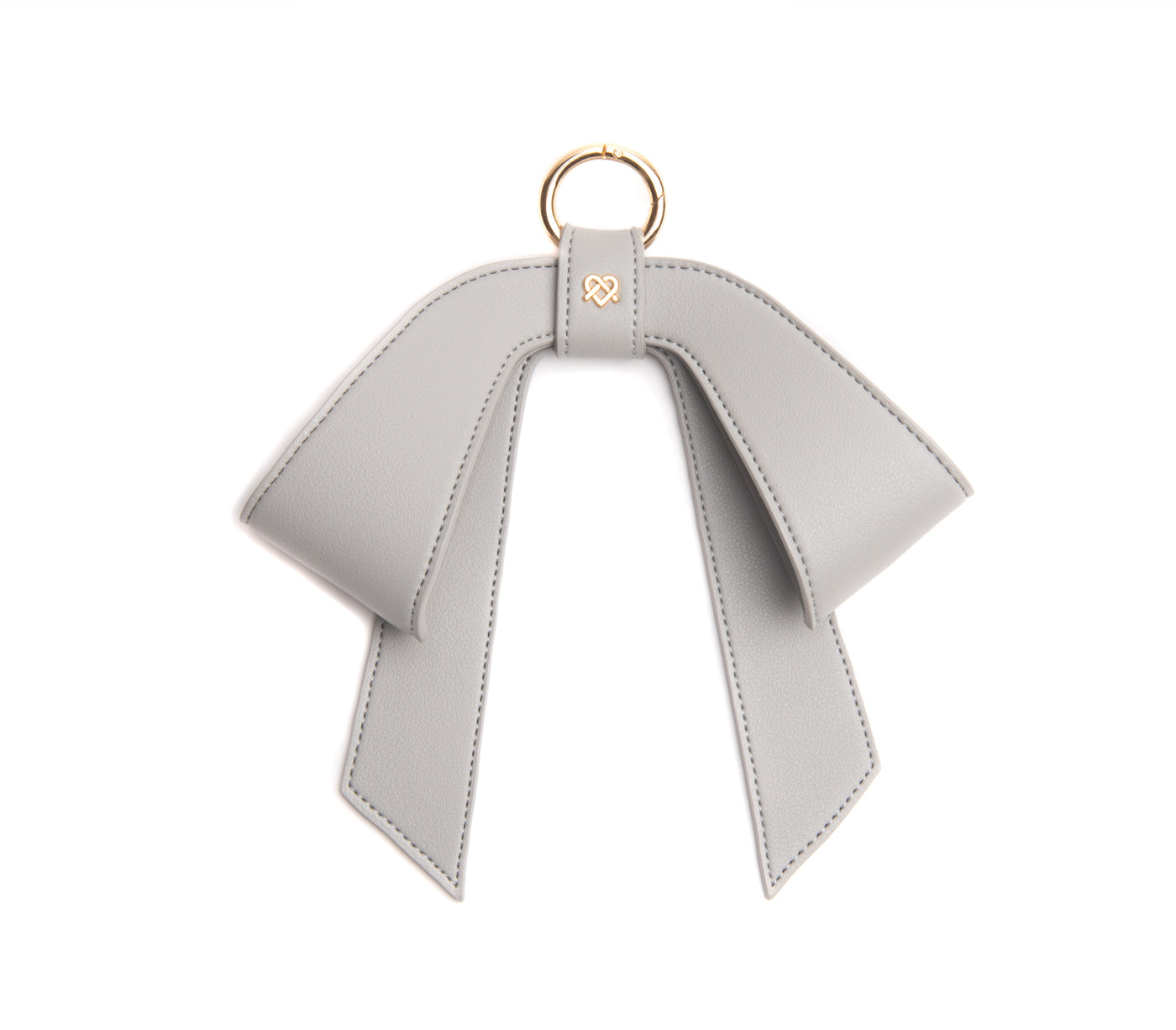 Cottontail Bow - Light Grey Leather Bag Charm