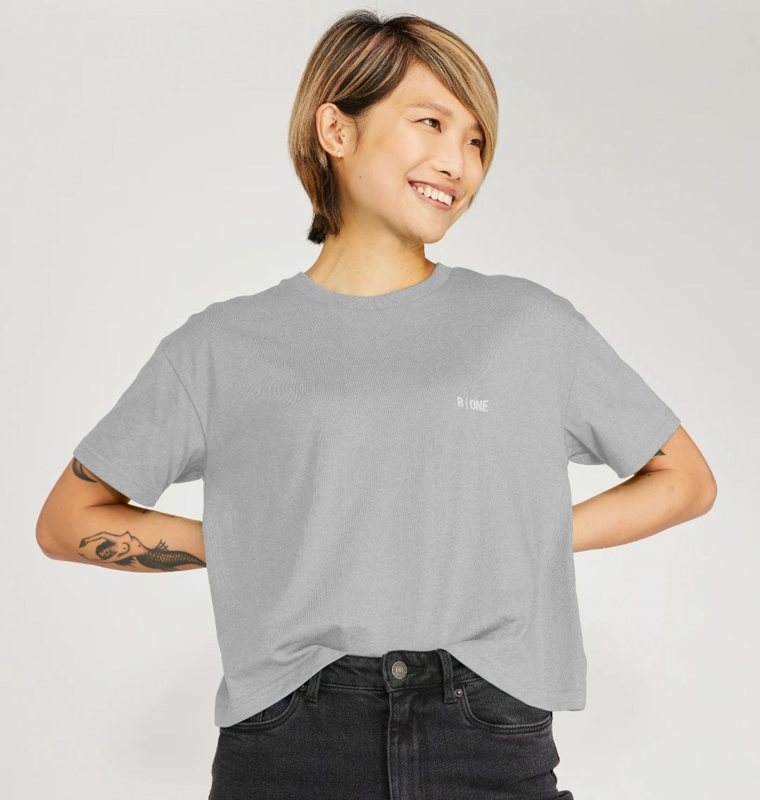 B-Relaxed Crop T-Shirt Grey