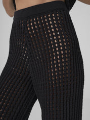 MARYAM Open-knit pants black