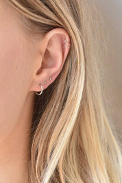 Silver Micro Delicate Hoop Earrings