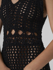 NISA Hand-crochet dress black