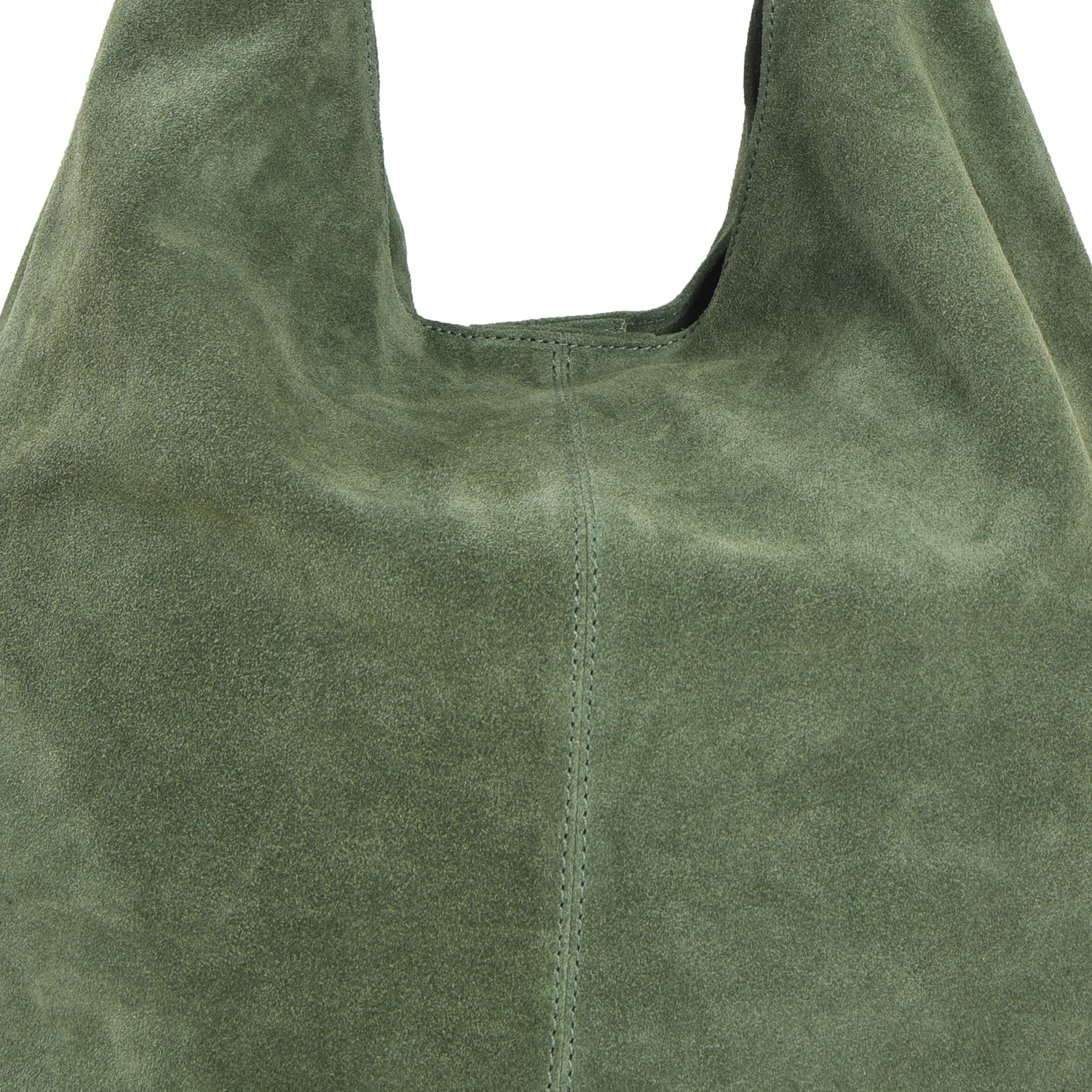 Olive Green Suede Leather Hobo Boho Shoulder Bag