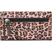 Pink Animal Print Leather Multi Section Purse