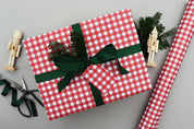 RED GINGHAM CHRISTMAS WRAPPING PAPER