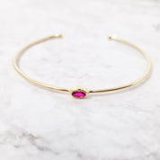 18ct Gold Plated Ruby July Birthstone Bangle