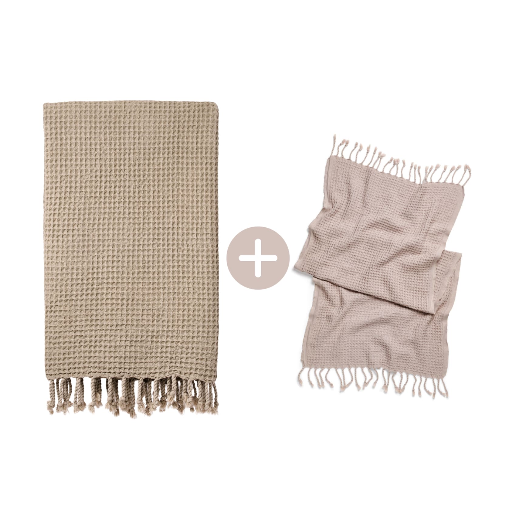 Rulo Bath Set - Cotton Peshtemal & Hand/Hair Towel - Save £10
