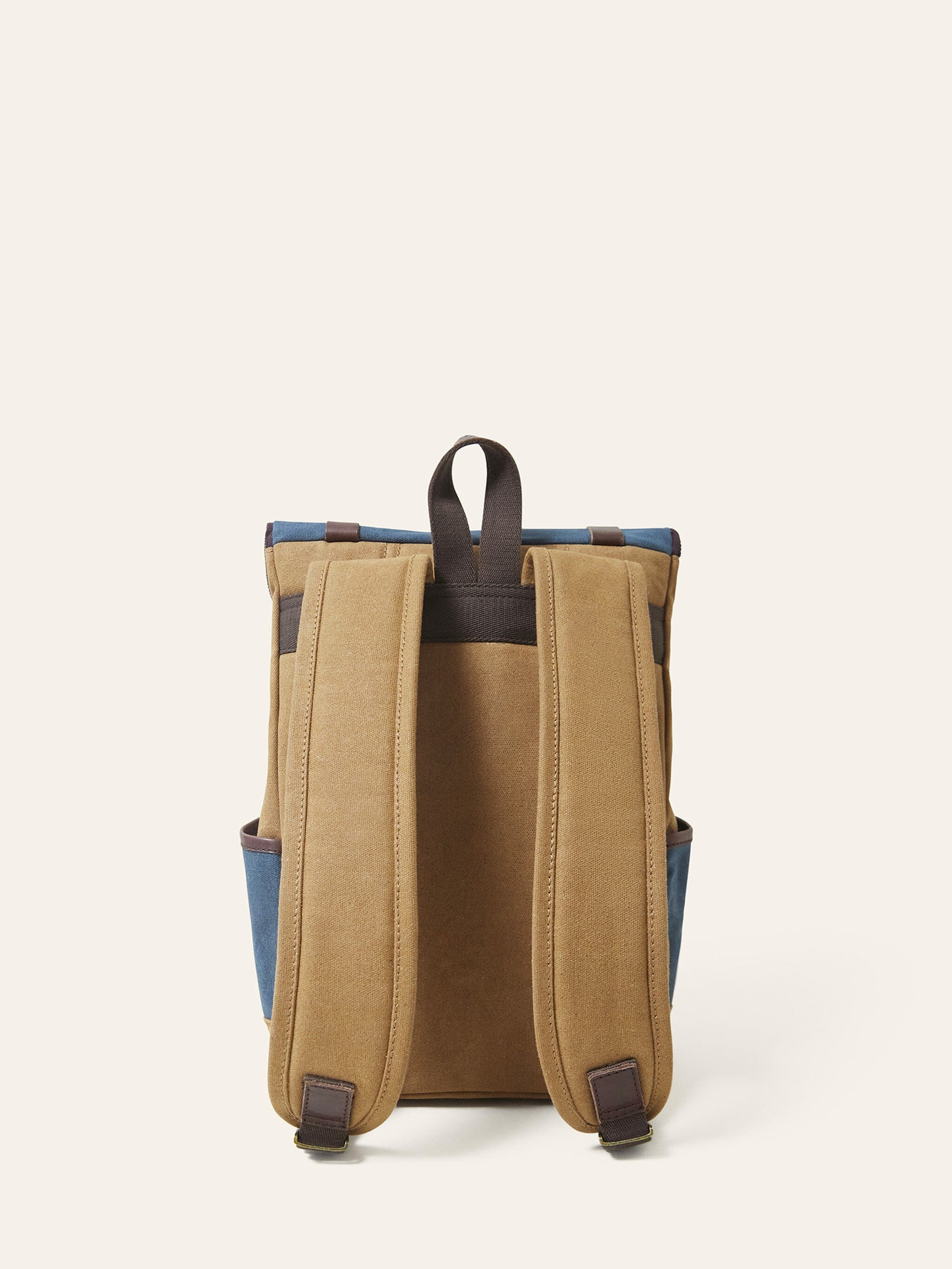 Sand Colour Block Waxed Cotton Mini Bali Backpack