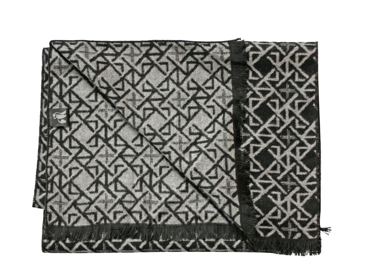 Black and White Squares Bamboo Scarf