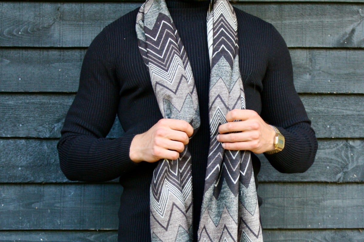 Muted Zigzag Bamboo Scarf