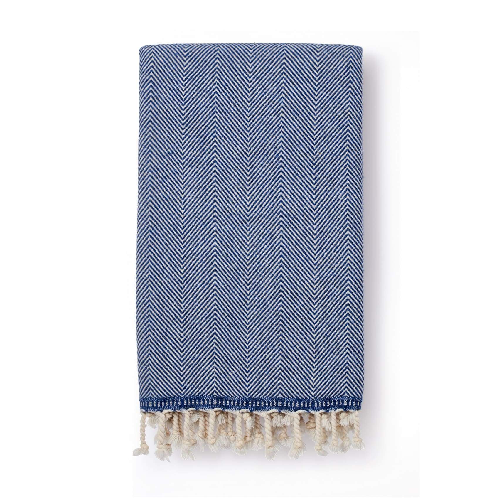 Sema Herringbone Cotton & Wool Blend Blanket Denim