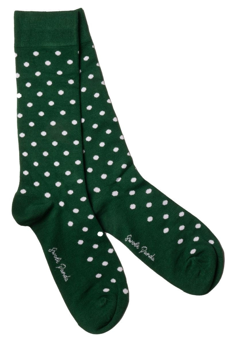 Dark Green Polka Dot Bamboo Socks