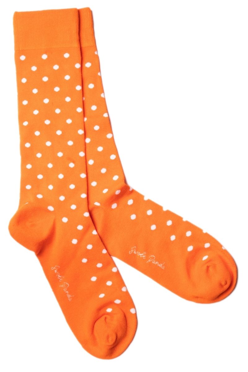 Orange Polka Dot Bamboo Socks