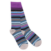 Purple and Blue Striped Bamboo Socks (Hers)